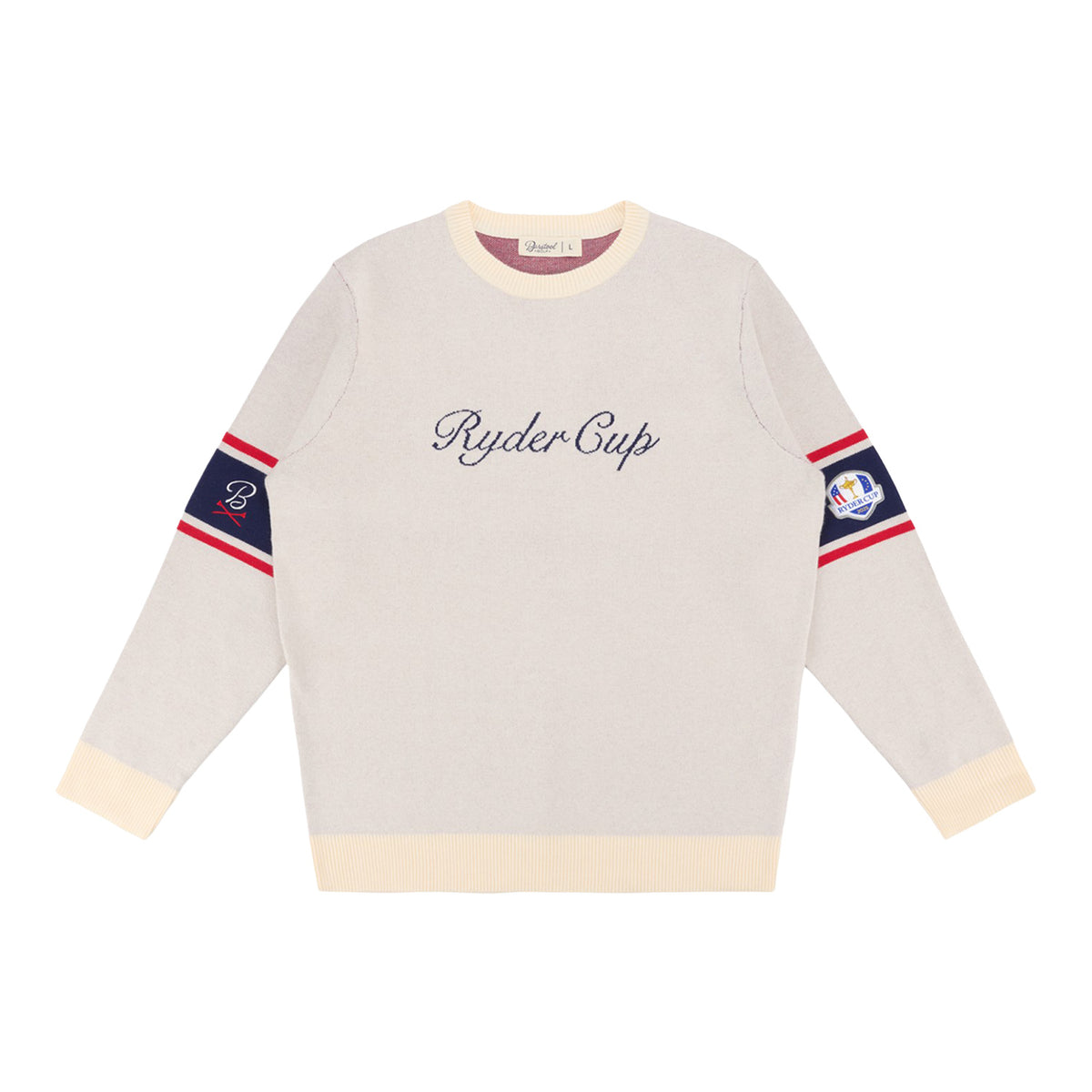 Barstool 2025 Ryder Cup Script Text Sweater in Ivory - Front View