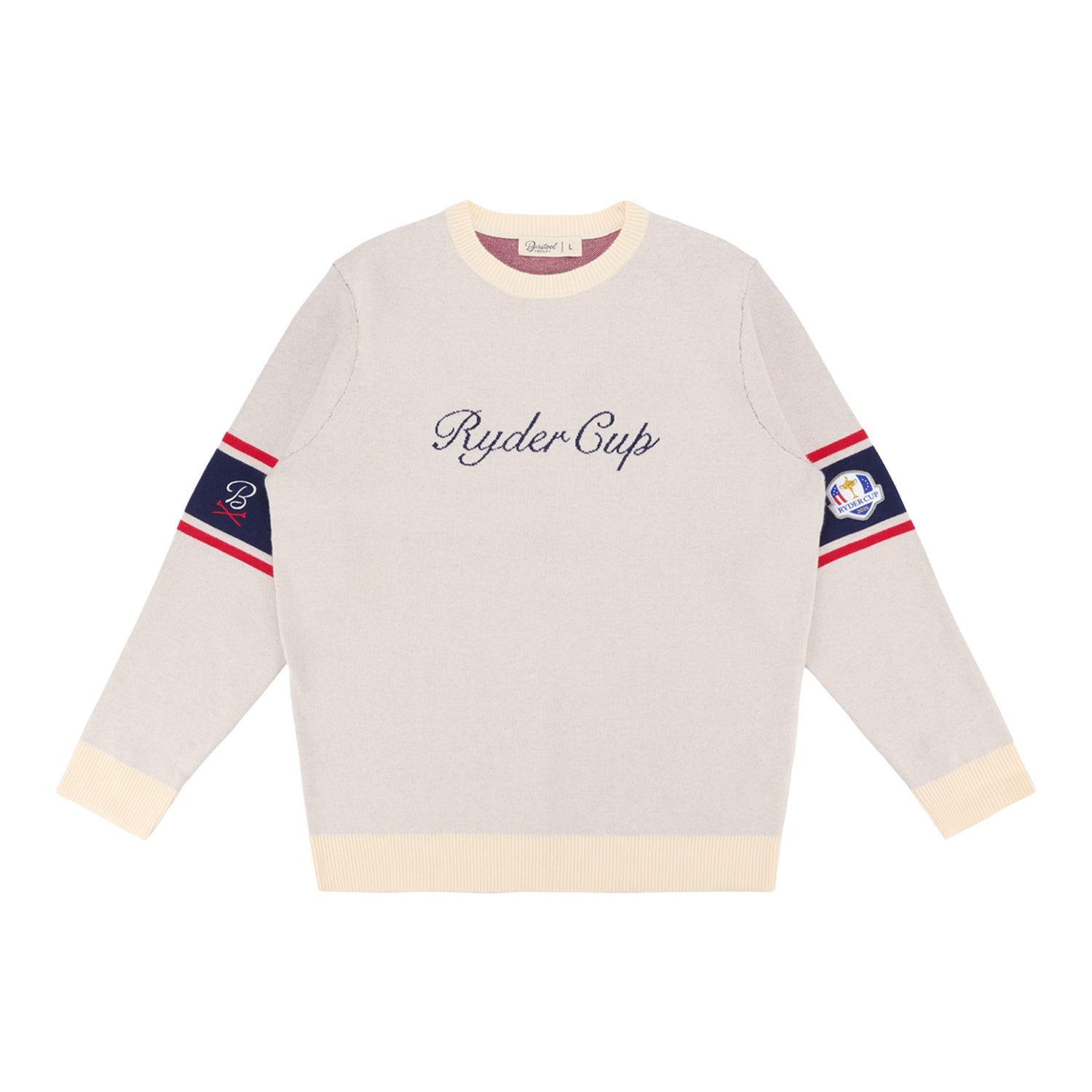 Barstool 2025 Ryder Cup Script Text Sweater in Ivory - Front View
