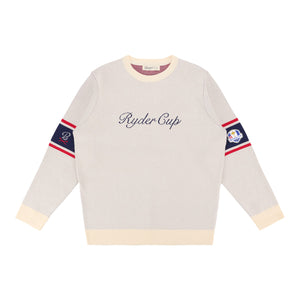 Barstool 2025 Ryder Cup Script Text Sweater in Ivory - Front View