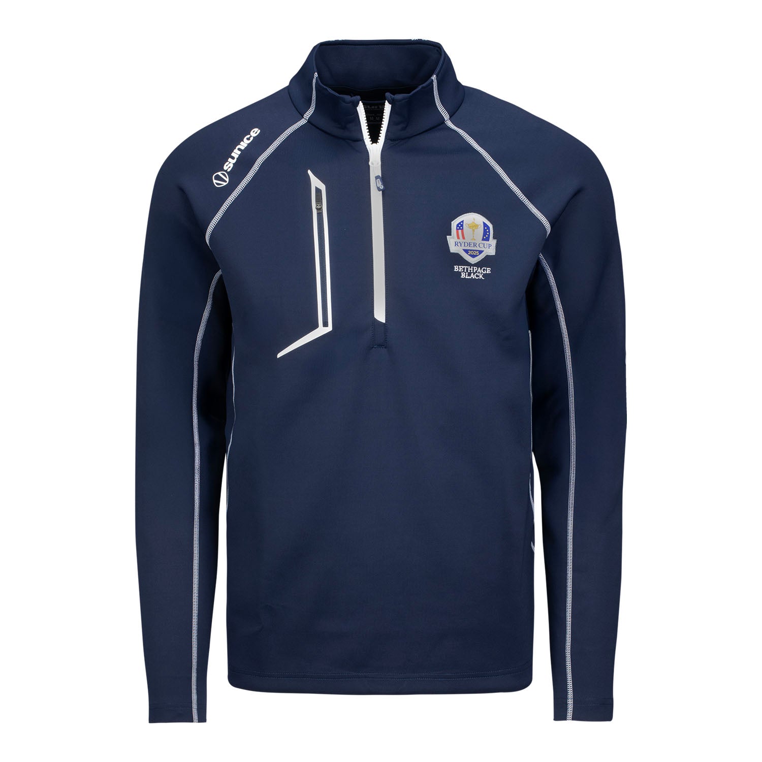 Sunice 2025 Ryder Cup Allendale 2.0 Quarter Zip in Midnight Blue - Front View