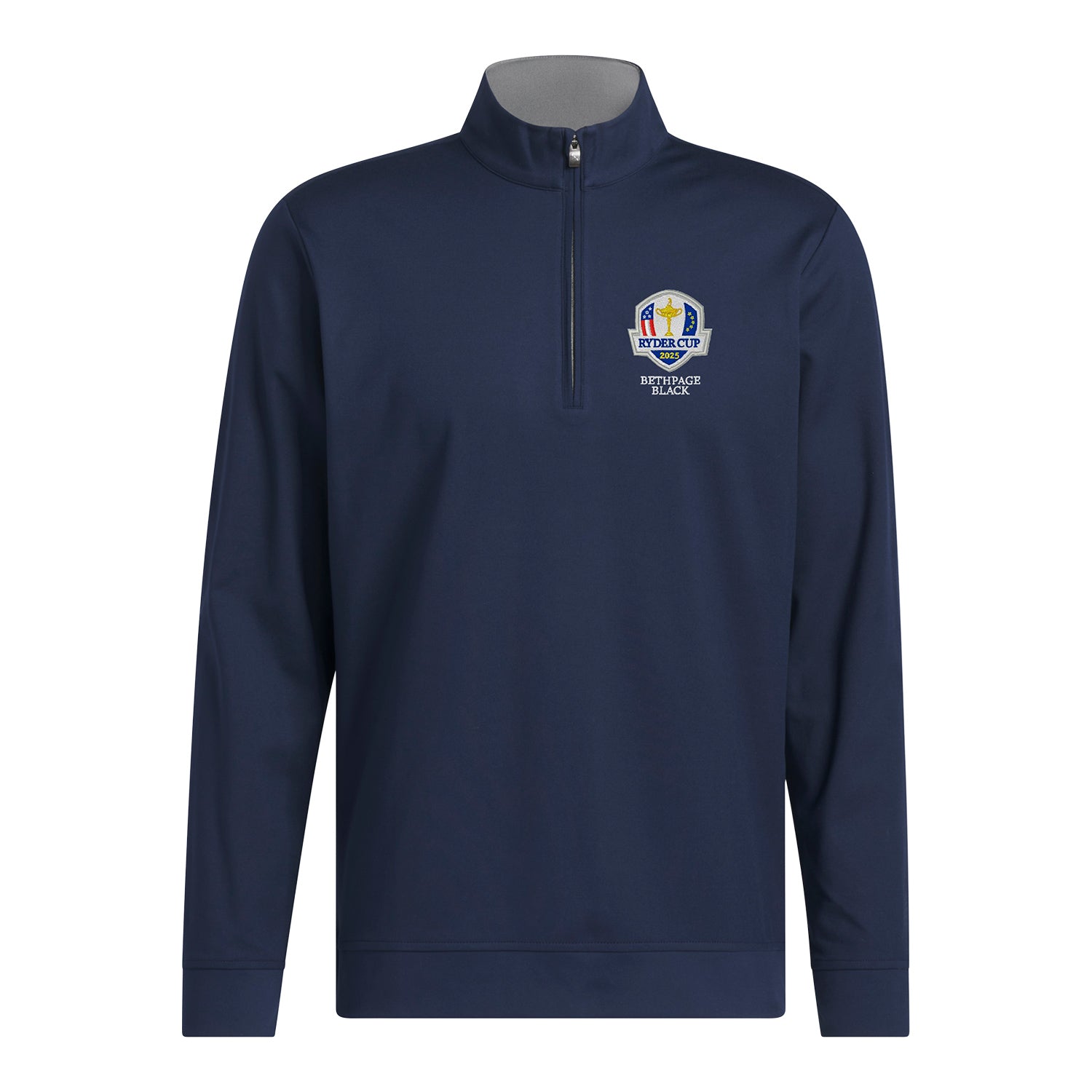 Adidas 2025 Ryder Cup Core Lightweight Quarter Zip in Navy - Front View