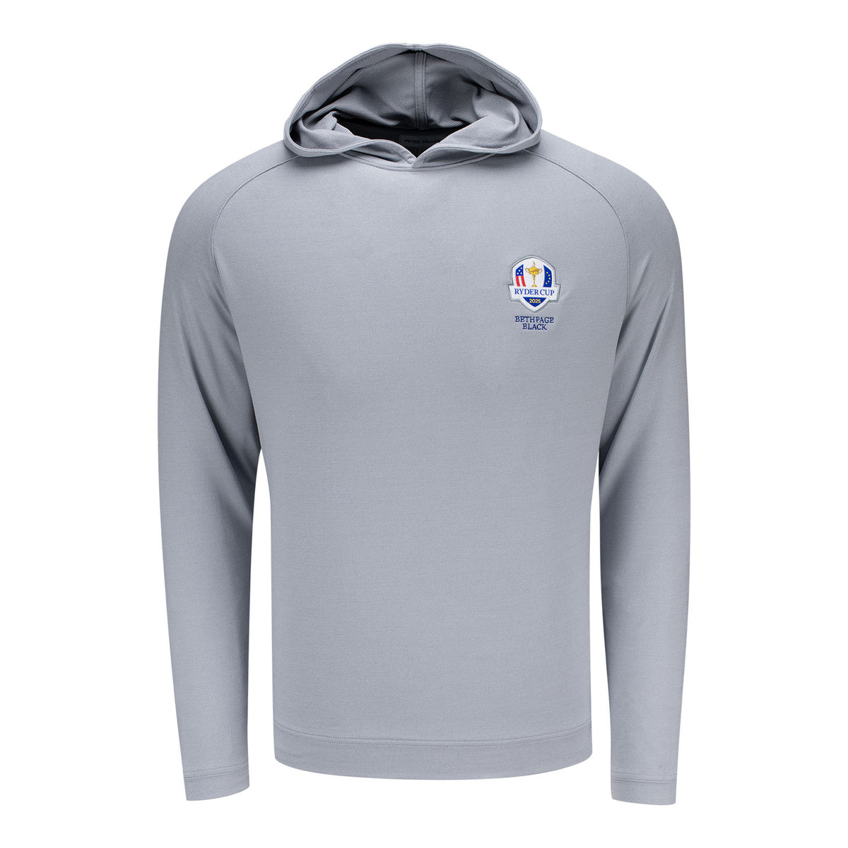 Peter Millar 2025 Ryder Cup Pine Performance Hoodie in Gale Grey - Front View
