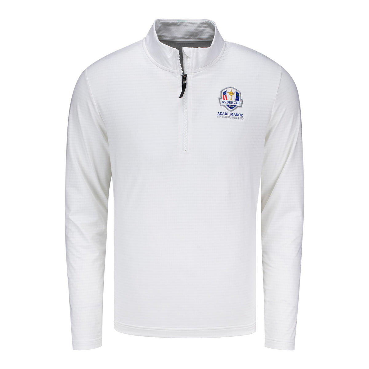 Nike 2027 Ryder Cup Victory Solid Quarter Zip in White - Front View