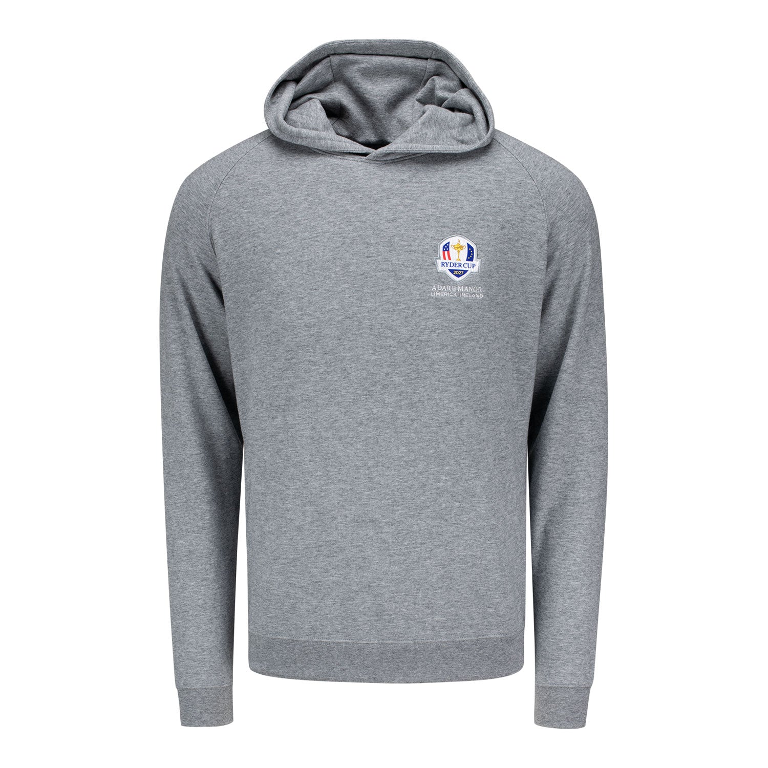 Holderness & Bourne 2027 Ryder Cup Lawson Hoodie in Heather Grey - Front View