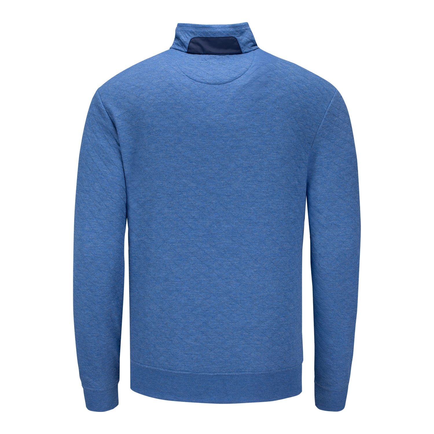 Ralph Lauren 2027 Ryder Cup Quilted Double Knit Quarter Zip in Fog Blue Heather - Front View