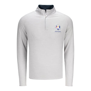 Peter Millar 2027 Ryder Cup Stealth Performance Quarter Zip in British Grey - Front