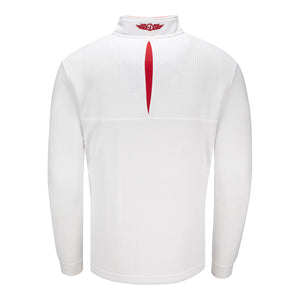 Straight Down 2027 Ryder Cup Optic Quarter Zip in White and Flag Red - Back