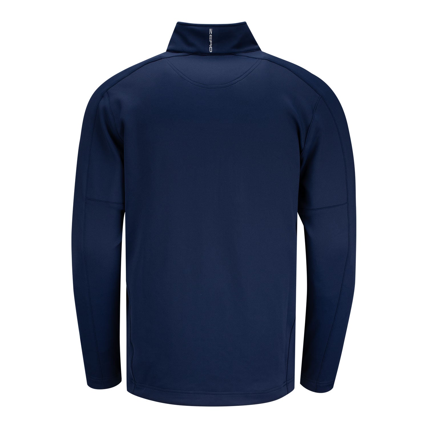 Zero Restriction 2027 Ryder Cup Z500 Performance Quarter Zip in Navy and Metallic Silver - Front