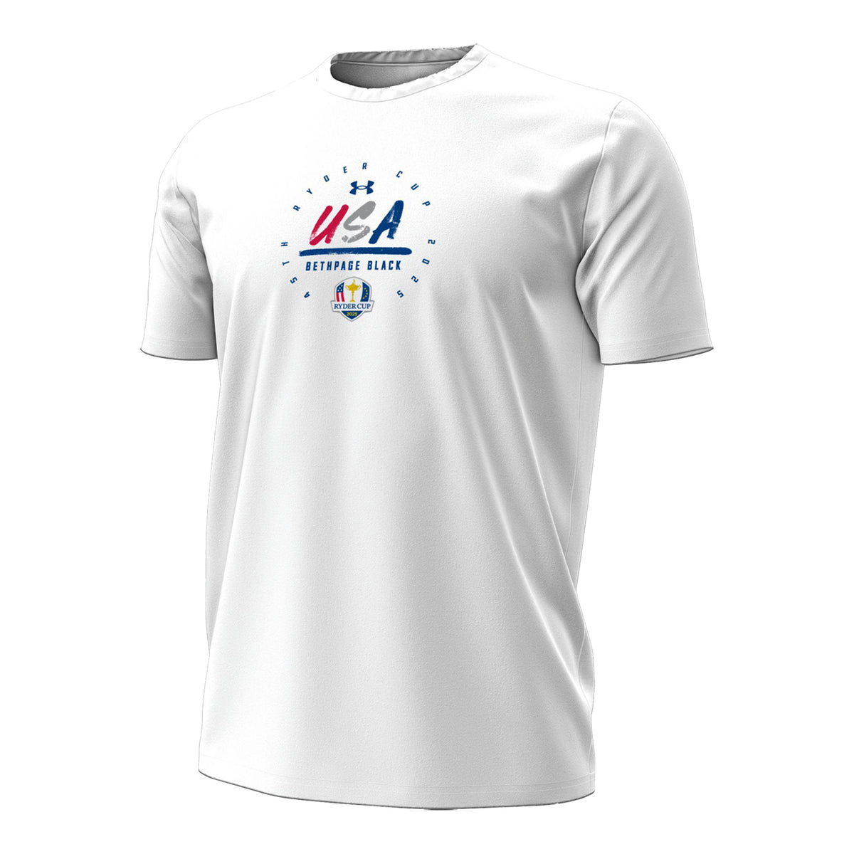 Under Armour 2025 Ryder Cup Cotton Performance T-Shirt in White - Front View