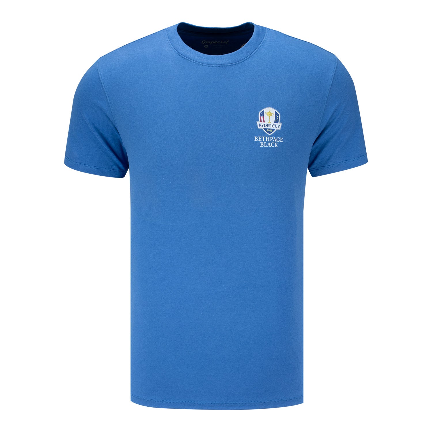 Imperial 2025 Ryder Cup Lee Wybranski Poster T-Shirt in Cool Blue - Back View
