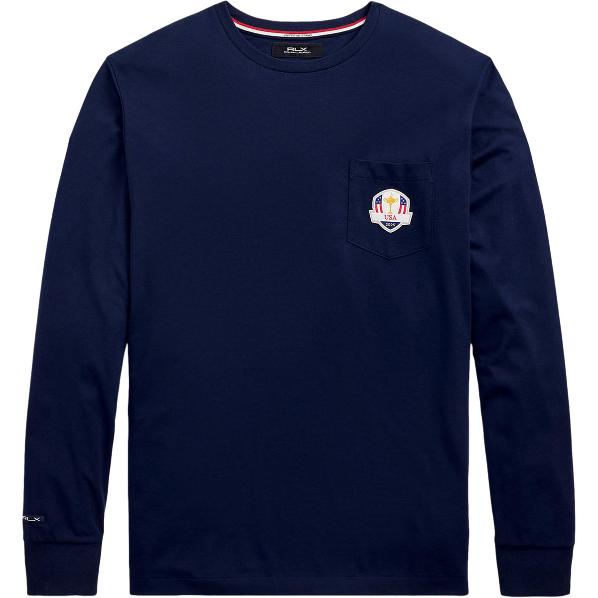 Ralph Lauren 2025 Ryder Cup Performance Long Sleeve T-Shirt in Refined Navy - Front View