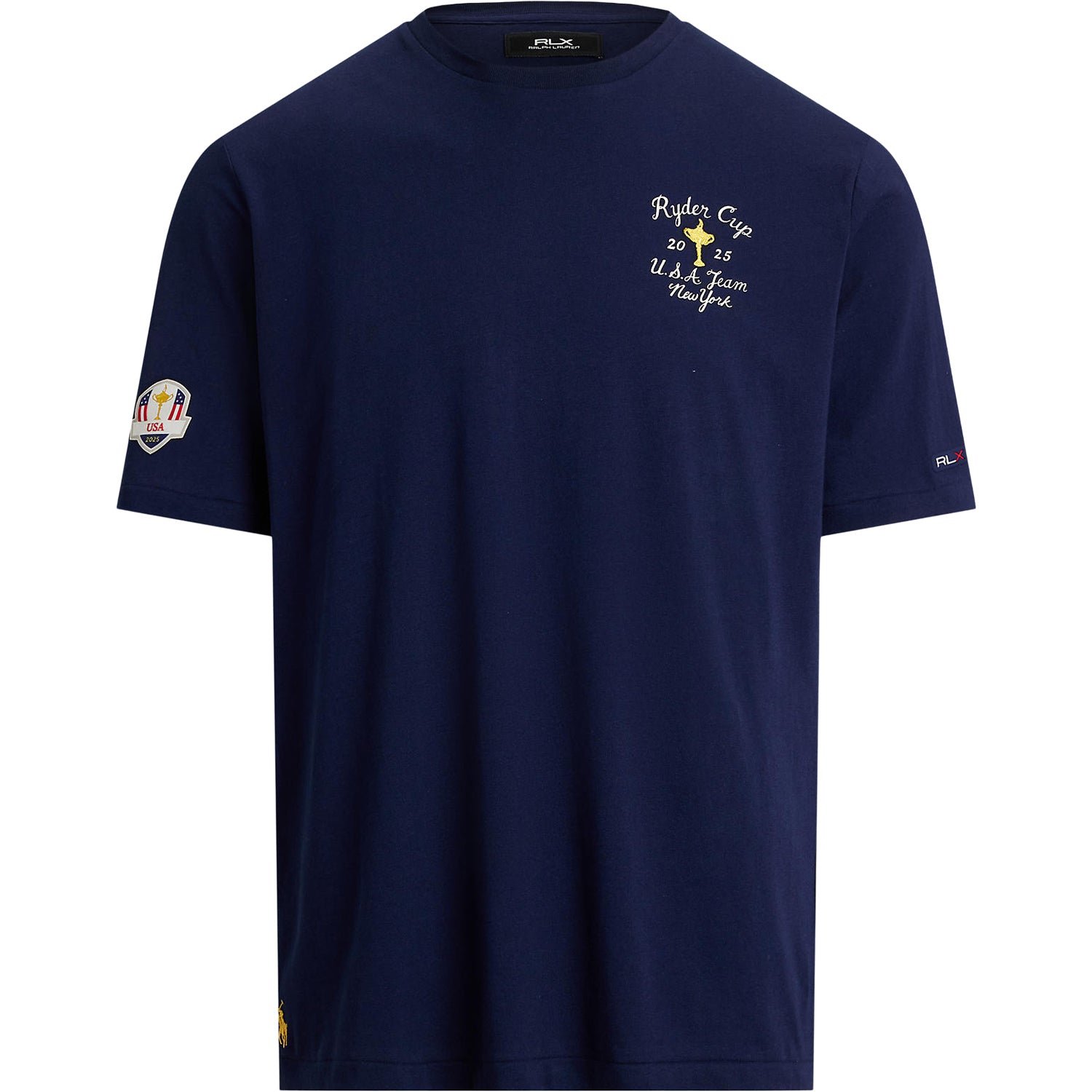 Ralph Lauren 2025 Ryder Cup New York Map T-Shirt in Refined Navy - Front View
