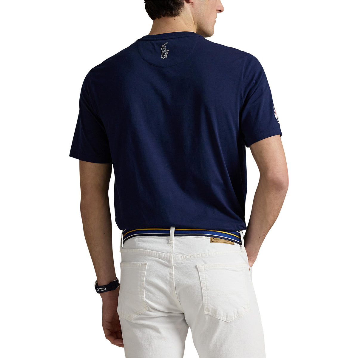 Ralph Lauren 2025 Ryder Cup Graphic T-Shirt in Refined Navy - Modeled Back View