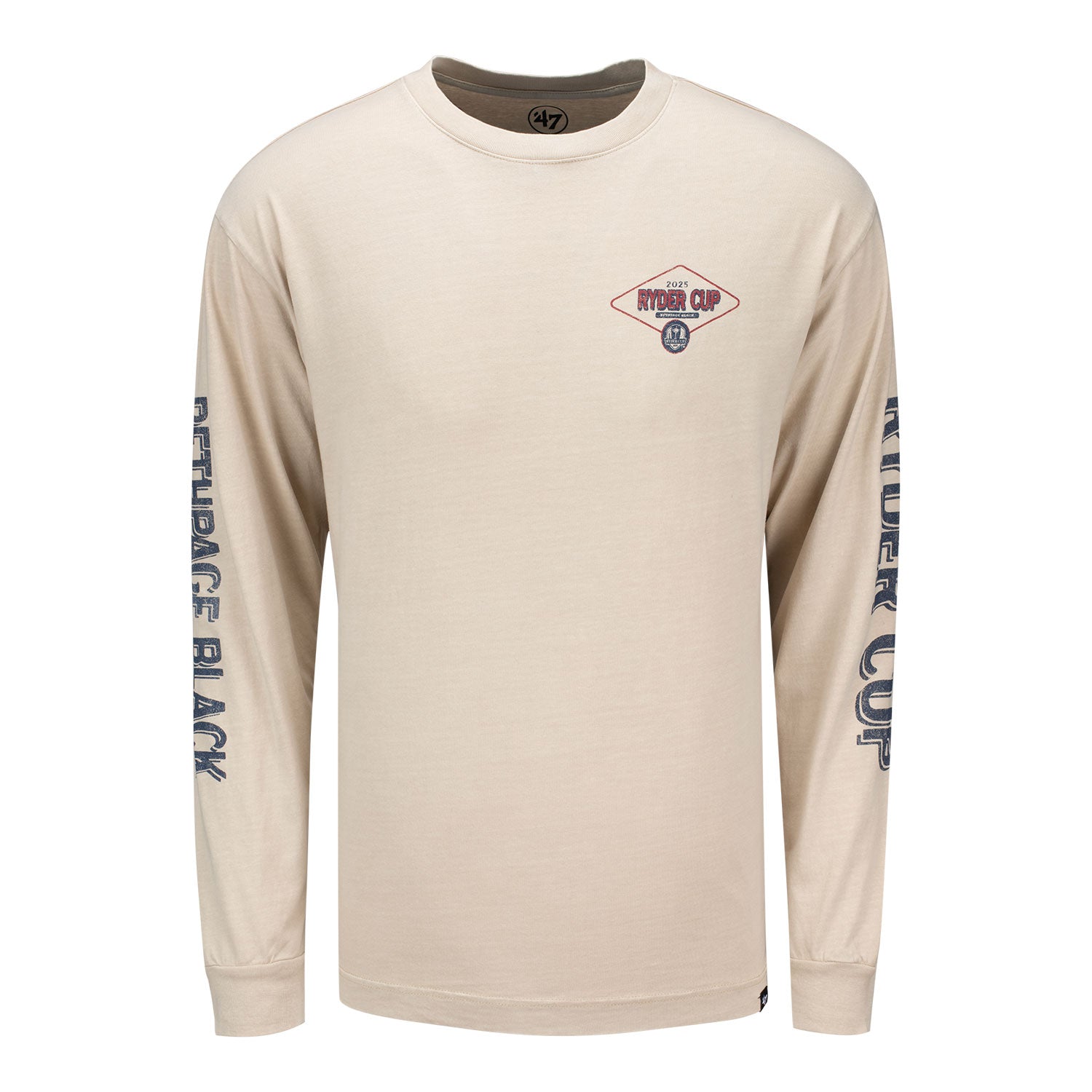 '47 Brand 2025 Ryder Cup Ravine Foundation Long Sleeve T-Shirt in Mojave Tan - Front View