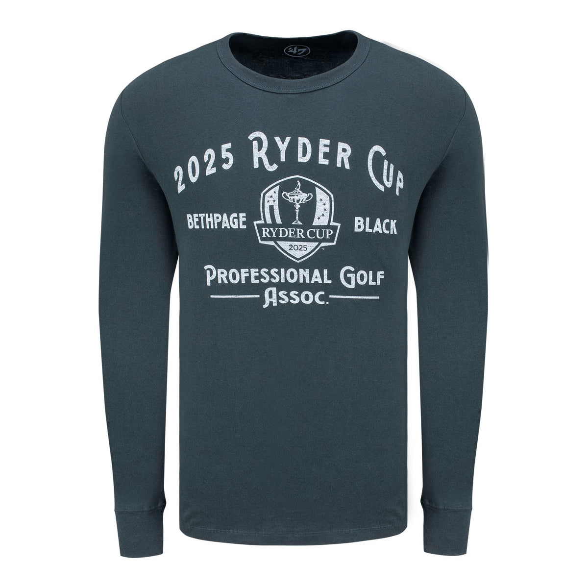 &#39;47 Brand 2025 Ryder Cup Whitlock Franklin Long Sleeve T-Shirt in Black - Front View