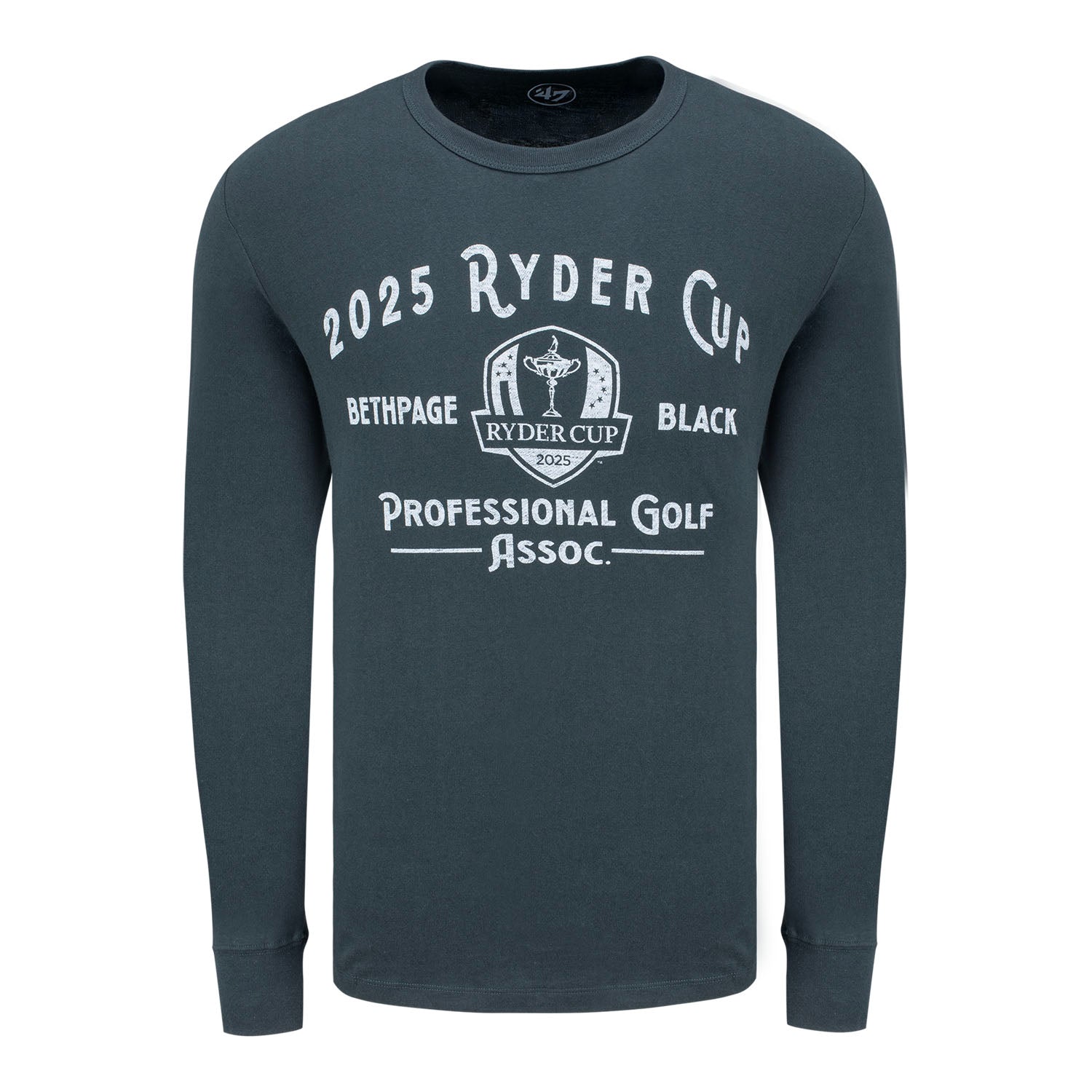 '47 Brand 2025 Ryder Cup Whitlock Franklin Long Sleeve T-Shirt in Black - Front View