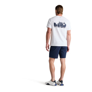 GFORE 2025 Ryder Cup City Skyline Cotton Jersey T-Shirt in Snow - Modeled Back View
