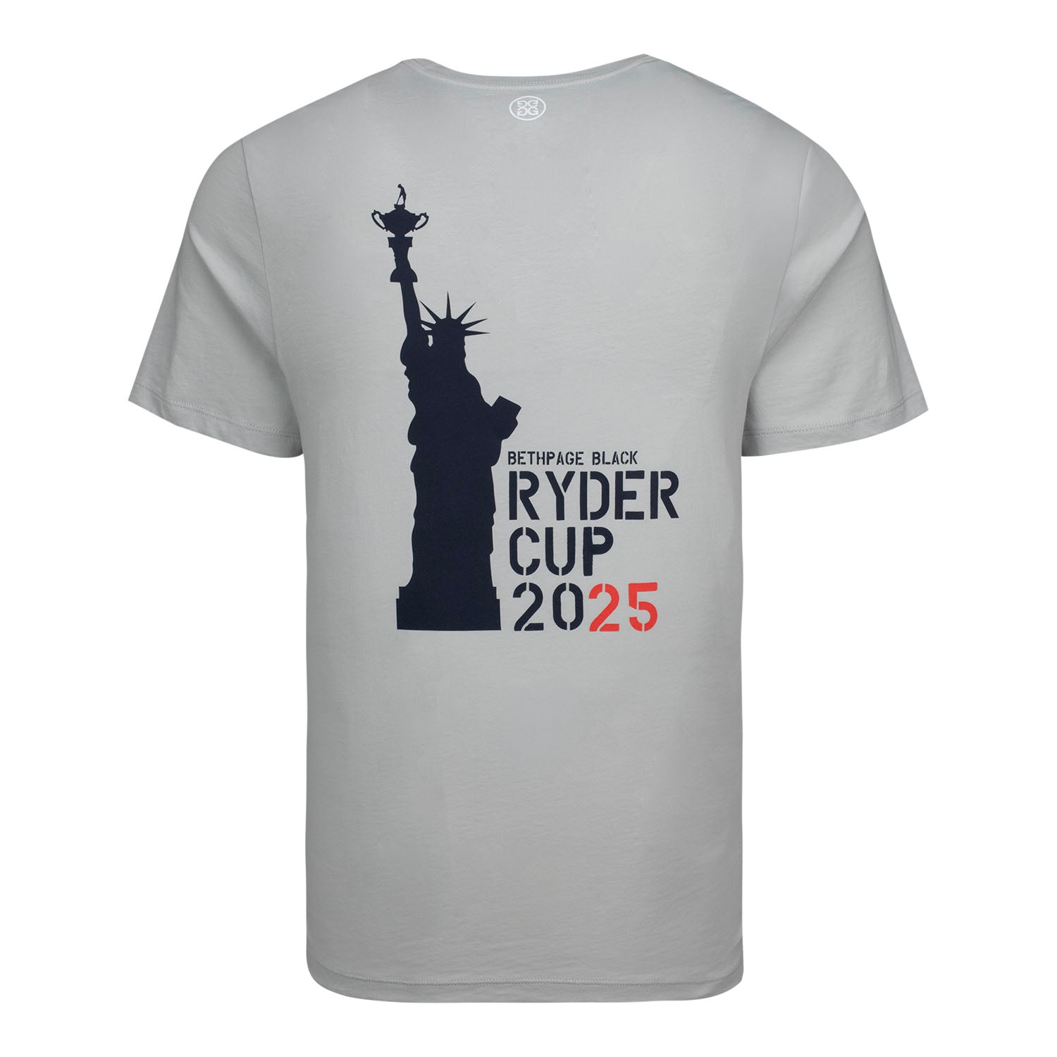 GFORE 2025 Ryder Cup Liberty Cotton Jersey T-Shirt in Light Heather Grey - Back View