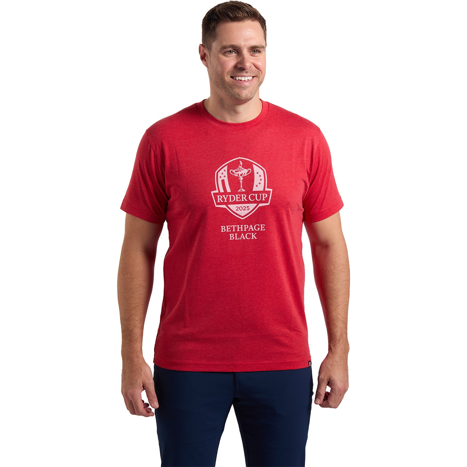 FootJoy 2025 Ryder Cup Logo T-Shirt in Red - Front View