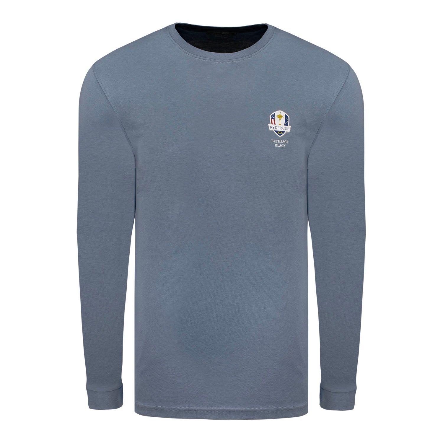 Ahead 2025 Ryder Cup Flag and Golf Ball Long Sleeve T-Shirt in Blue - Back View