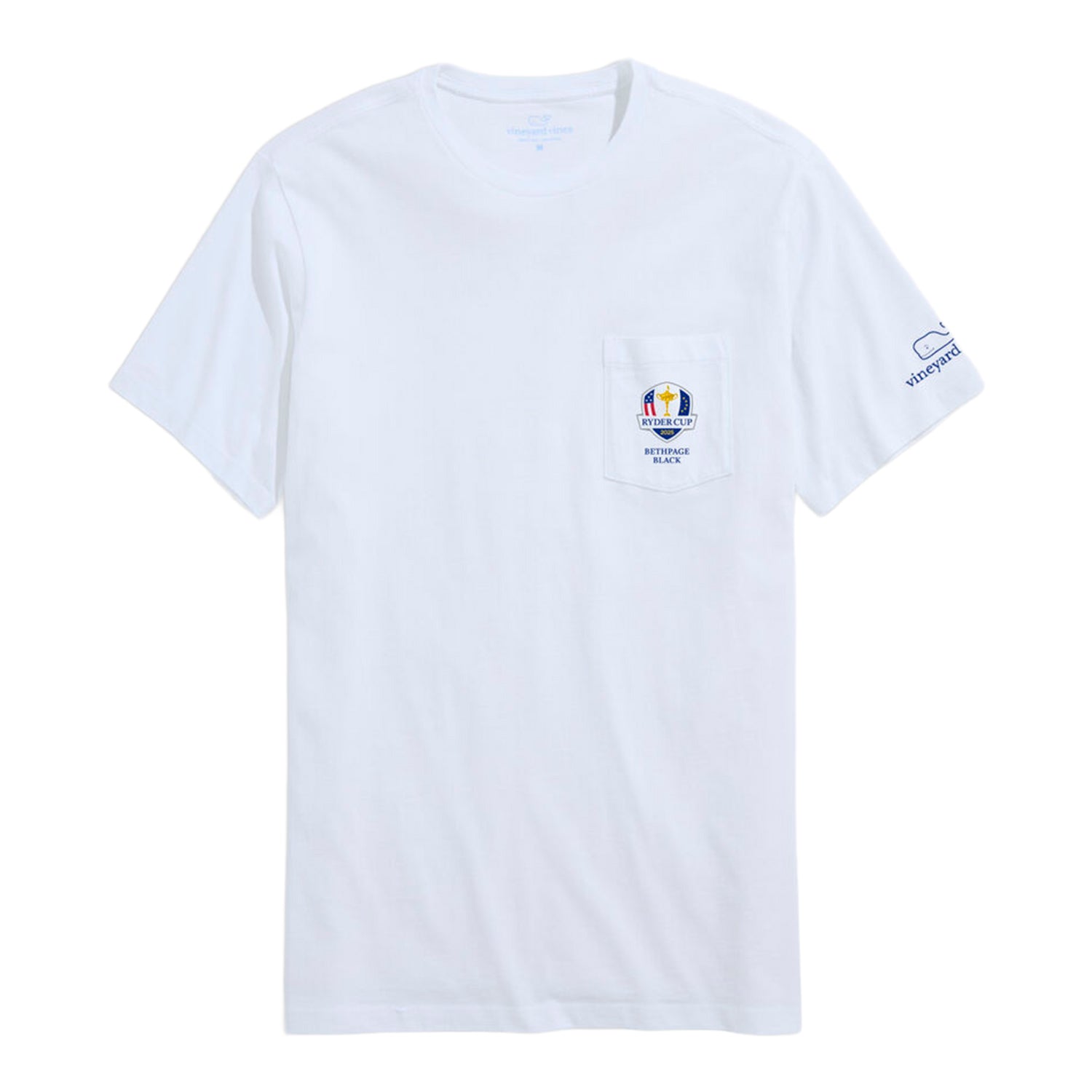 Vineyard Vines 2025 Ryder Cup Trophy Flags T-Shirt in White - Back View