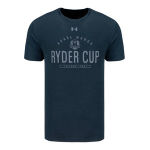 Under Armour Ryder Cup 2027 Performance Cotton Tee in Black - Front View