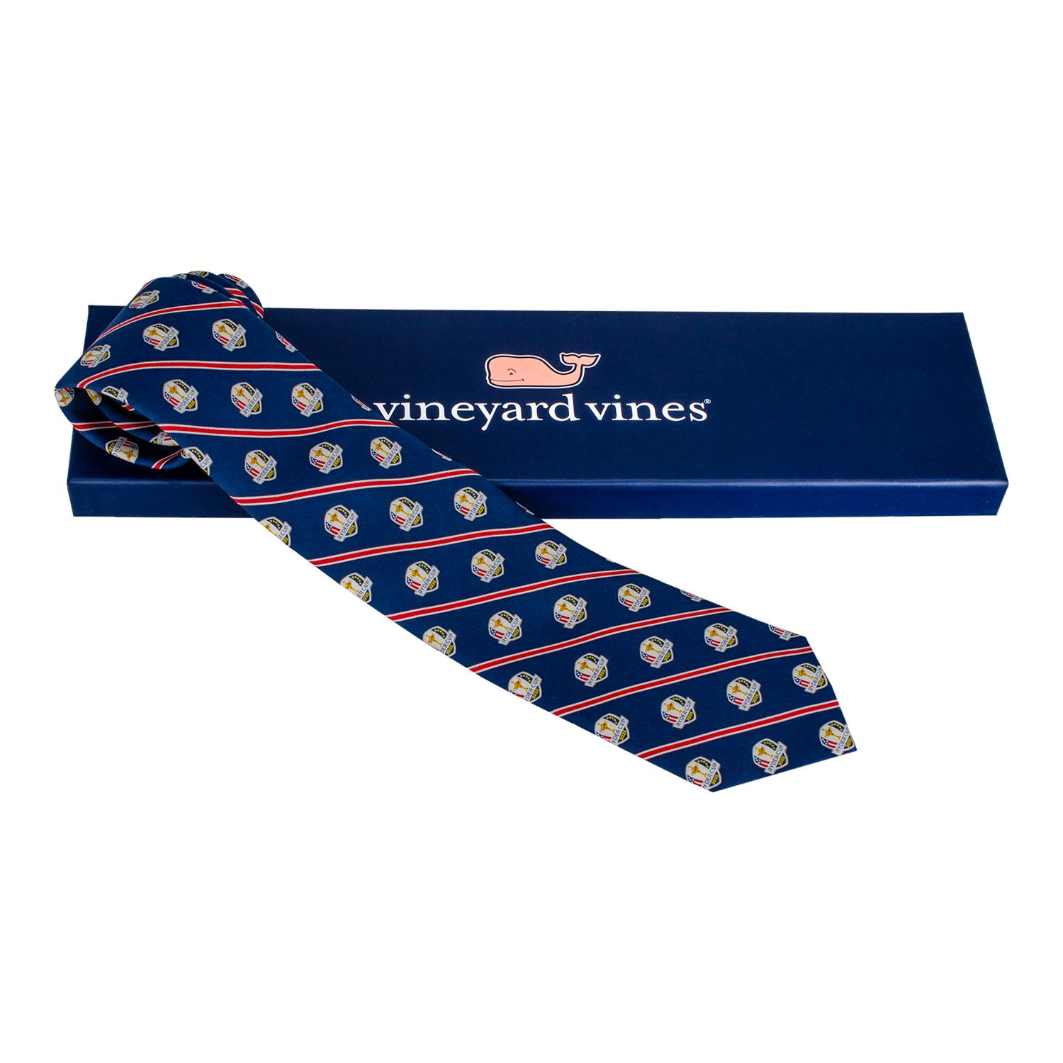 Vineyard Vines 2025 Ryder Cup Regimental Stripe Tie - Front View