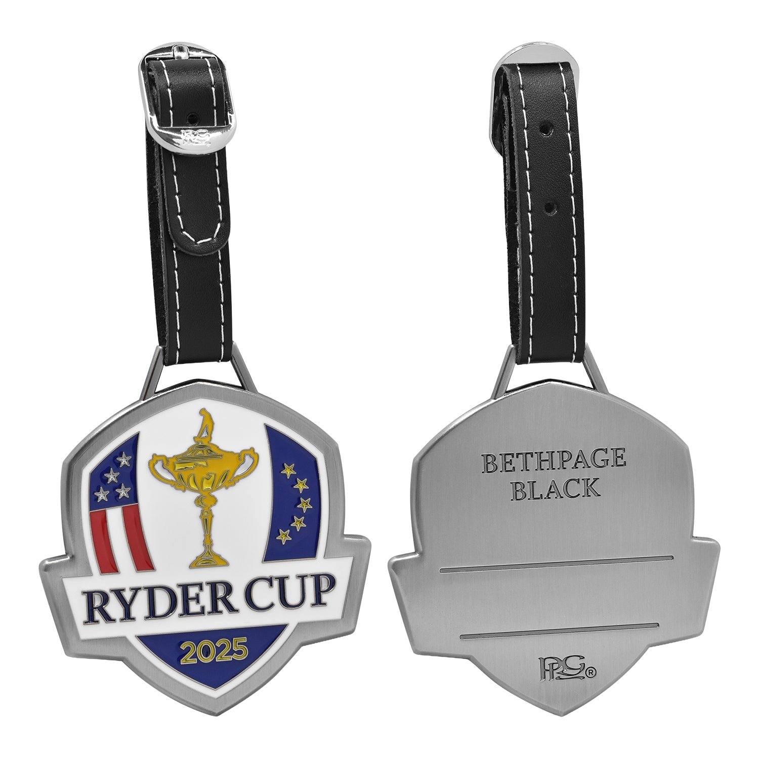 PRG Golf 2025 Ryder Cup Bag Tag - Front and Back View