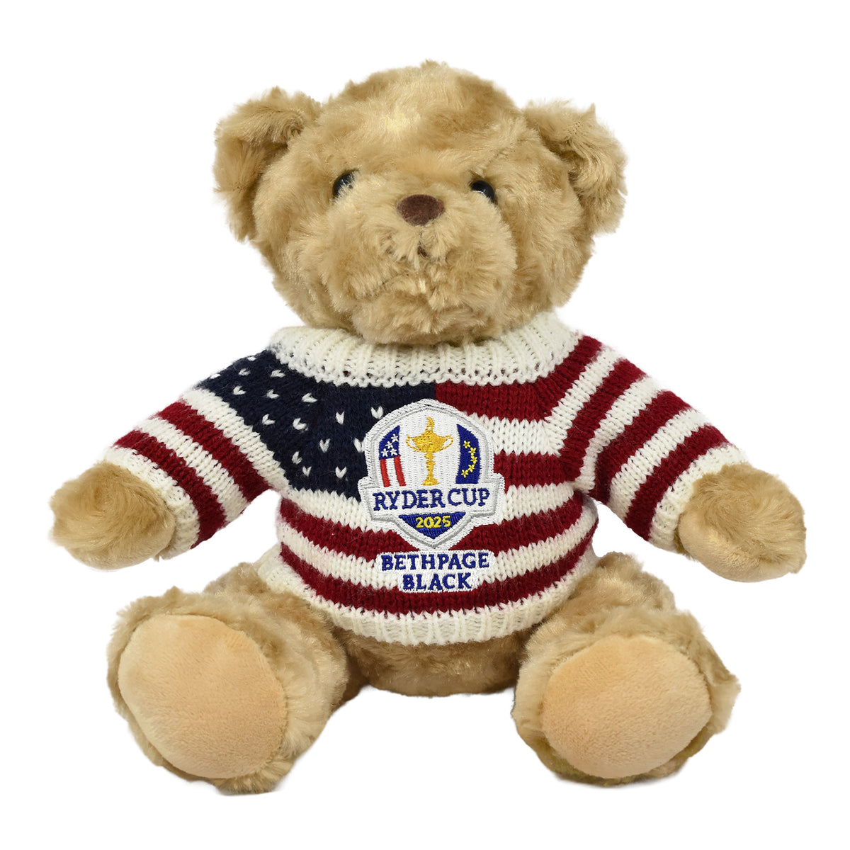 PRG Golf 2025 Ryder Cup Flag Sweater Plush Bear - Front View