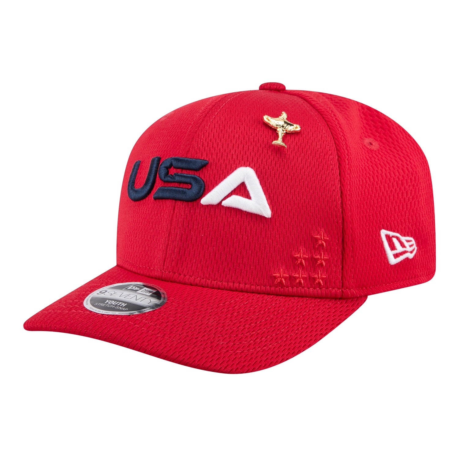 New Era 2025 Ryder Cup Youth Team Hat in Red - Angled Front Left View