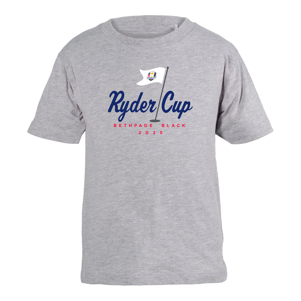 Garb 2025 Ryder Cup Toddler Toni Pin Flag T-Shirt in Heather Grey - Front View
