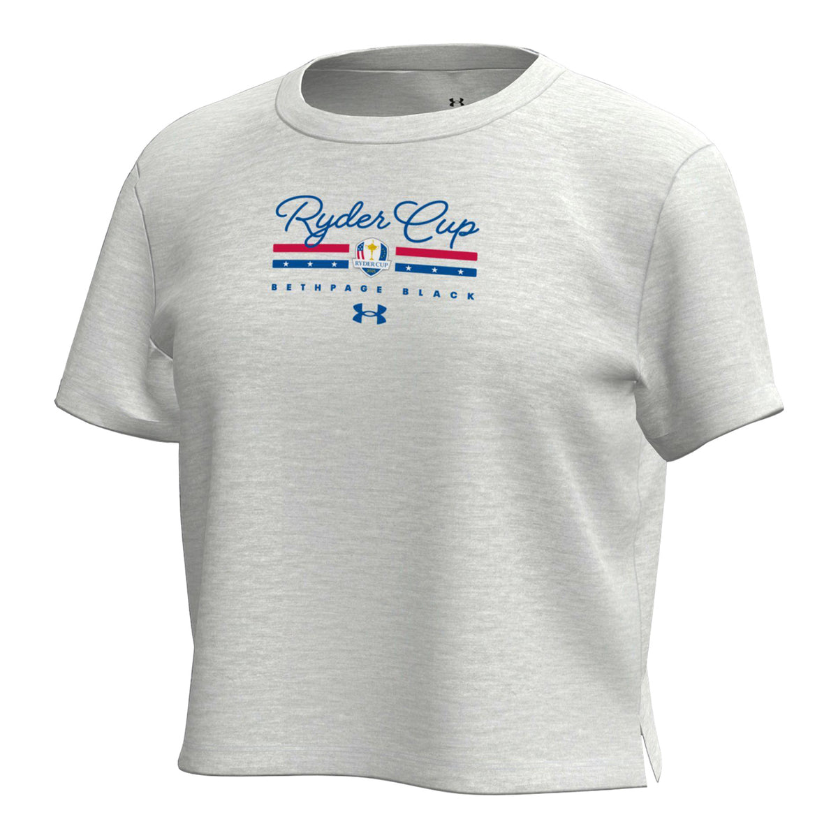 Under Armour 2025 Ryder Cup Youth Breezy Script T-Shirt in Halo Grey Heather - Front View