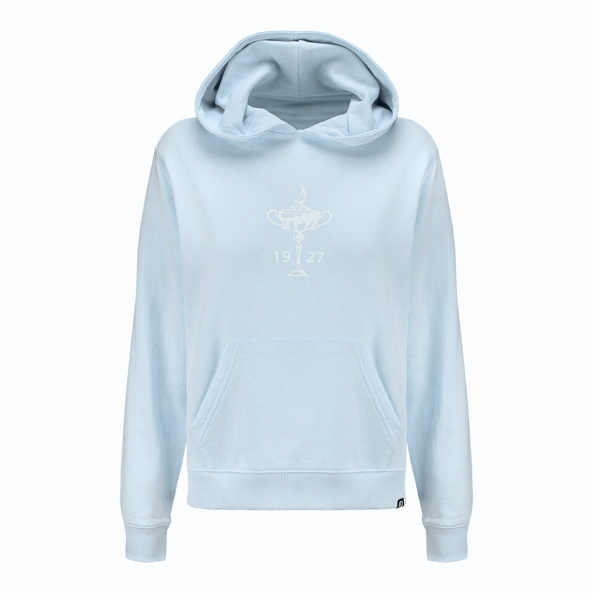 FootJoy 1927 Trophy Women&#39;s Hooded Sweatshirt in Light Blue - Front View