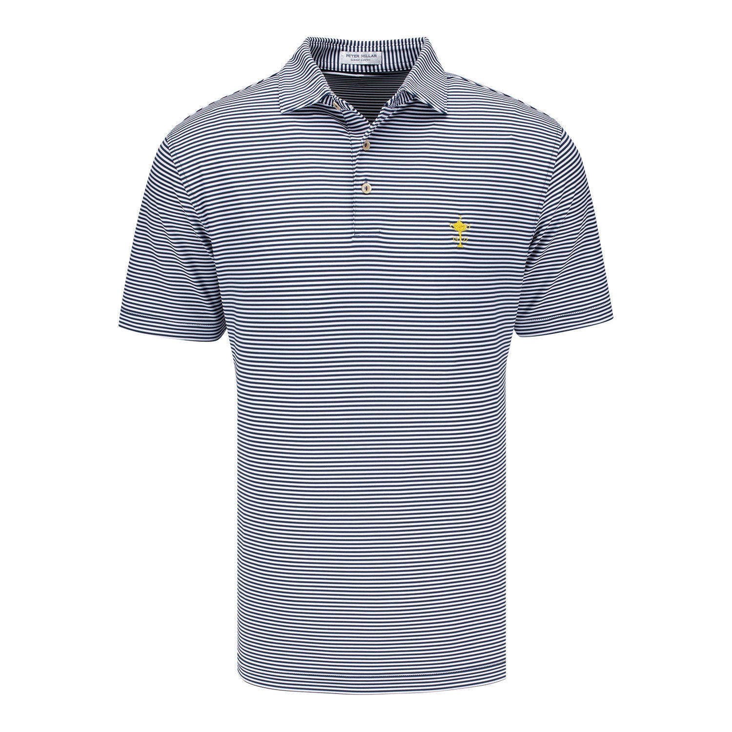 Peter Millar 1927 Trophy Hales Stripe Polo in Navy - Front View