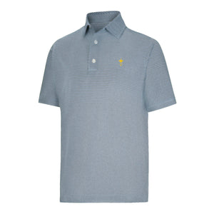 FootJoy 1927 Trophy Stellar Print Polo in Navy, White, and Blue - Front View
