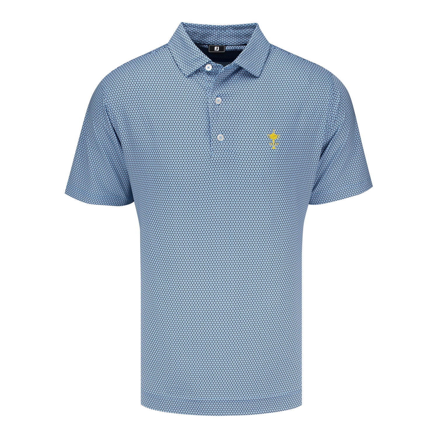 FootJoy 1927 Trophy Stellar Print Polo in Navy, White, and Blue - Front View