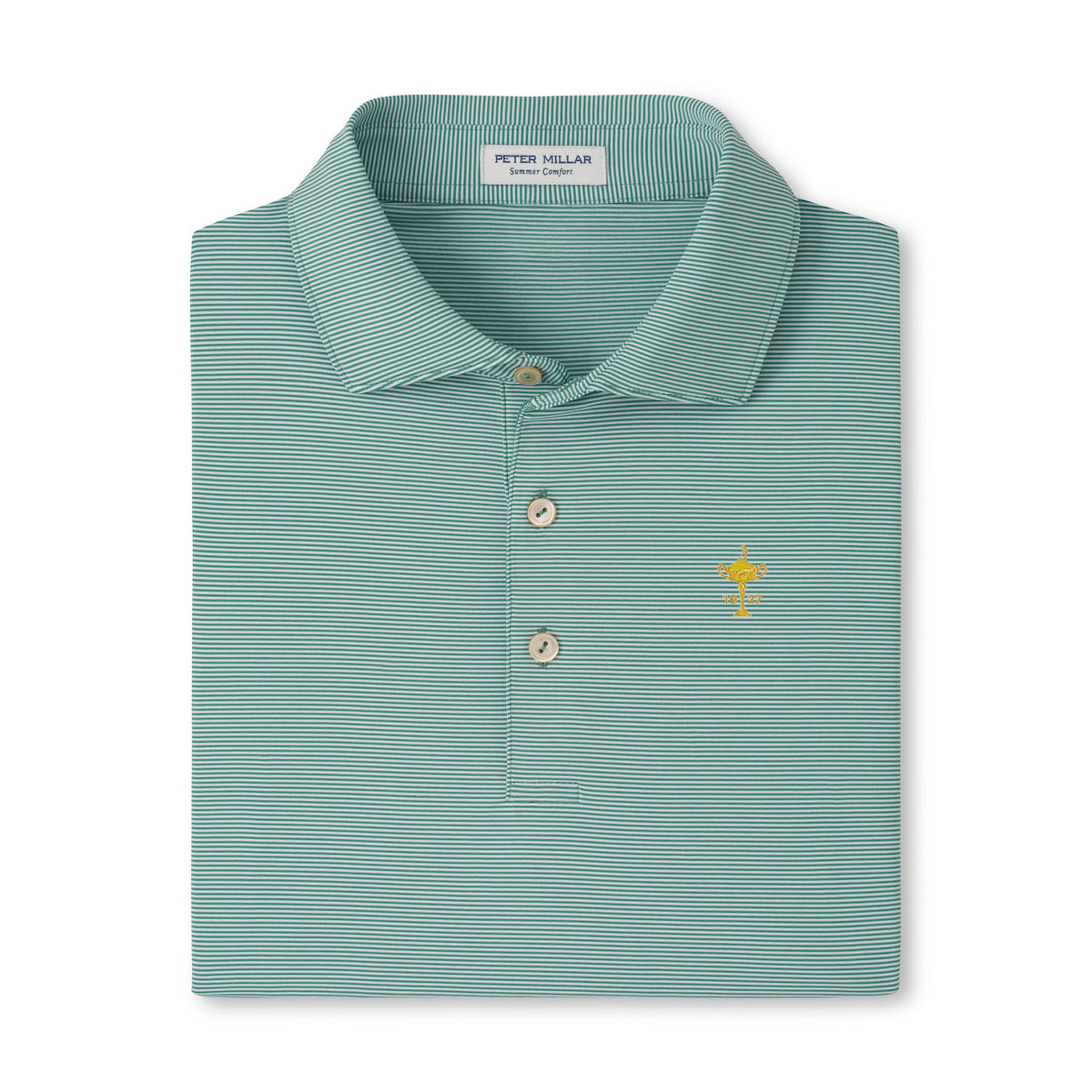 Peter Millar 1927 Trophy Jubilee Performance Polo in Snow Pea - Folded Front View