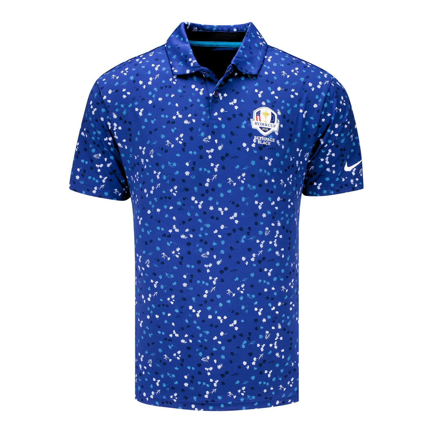 Nike 2025 Ryder Cup Tour Floral Polo in Deep Night - Front View