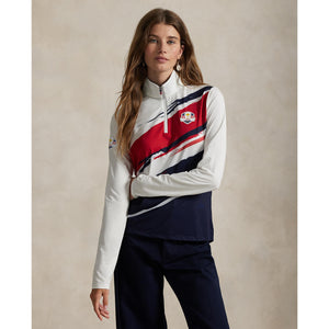 Ralph Lauren 2025 Ryder Cup Women's Jersey Quarter Zip in Tour Brush Ceramic - Modeled Video