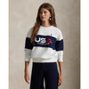 Ralph Lauren 2025 Ryder Cup Women's French Terry Crewneck in Ceramic White - Modeled Video