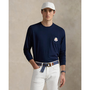Ralph Lauren 2025 Ryder Cup Performance Long Sleeve T-Shirt in Refined Navy - Modeled Video