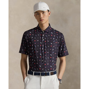 Ralph Lauren 2025 Ryder Cup Performance Scatter Polo Shirt in Refined Navy Multi - Modeled Video