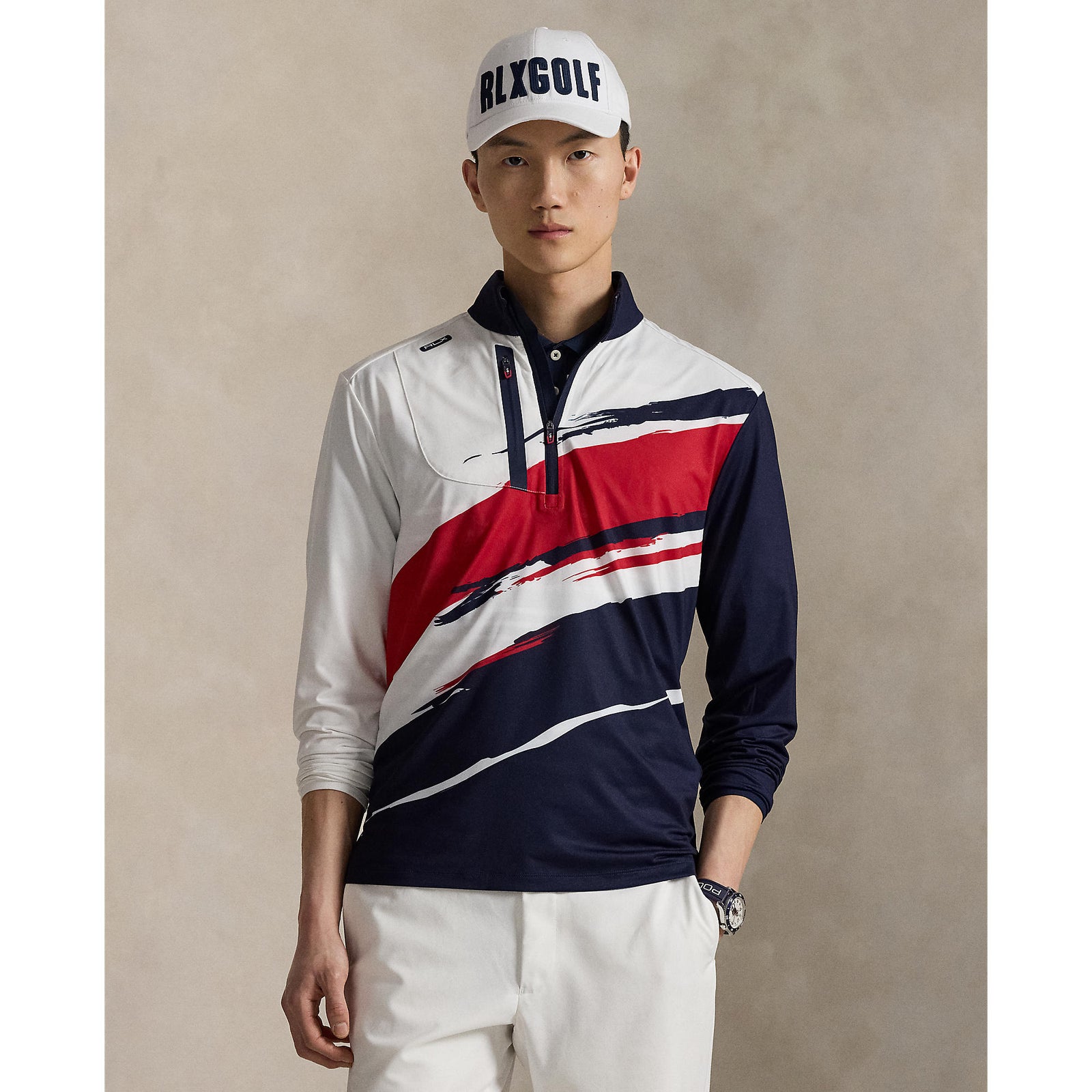 Ralph Lauren 2025 Ryder Cup Stretch Jersey Pullover in Tour Brush Ceramic - Modeled Video