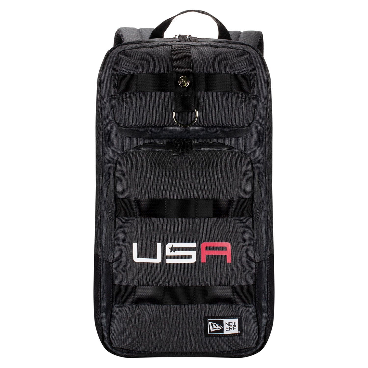 New Era Slimpack Ryder Cup Logo Backpack in Black- Side View