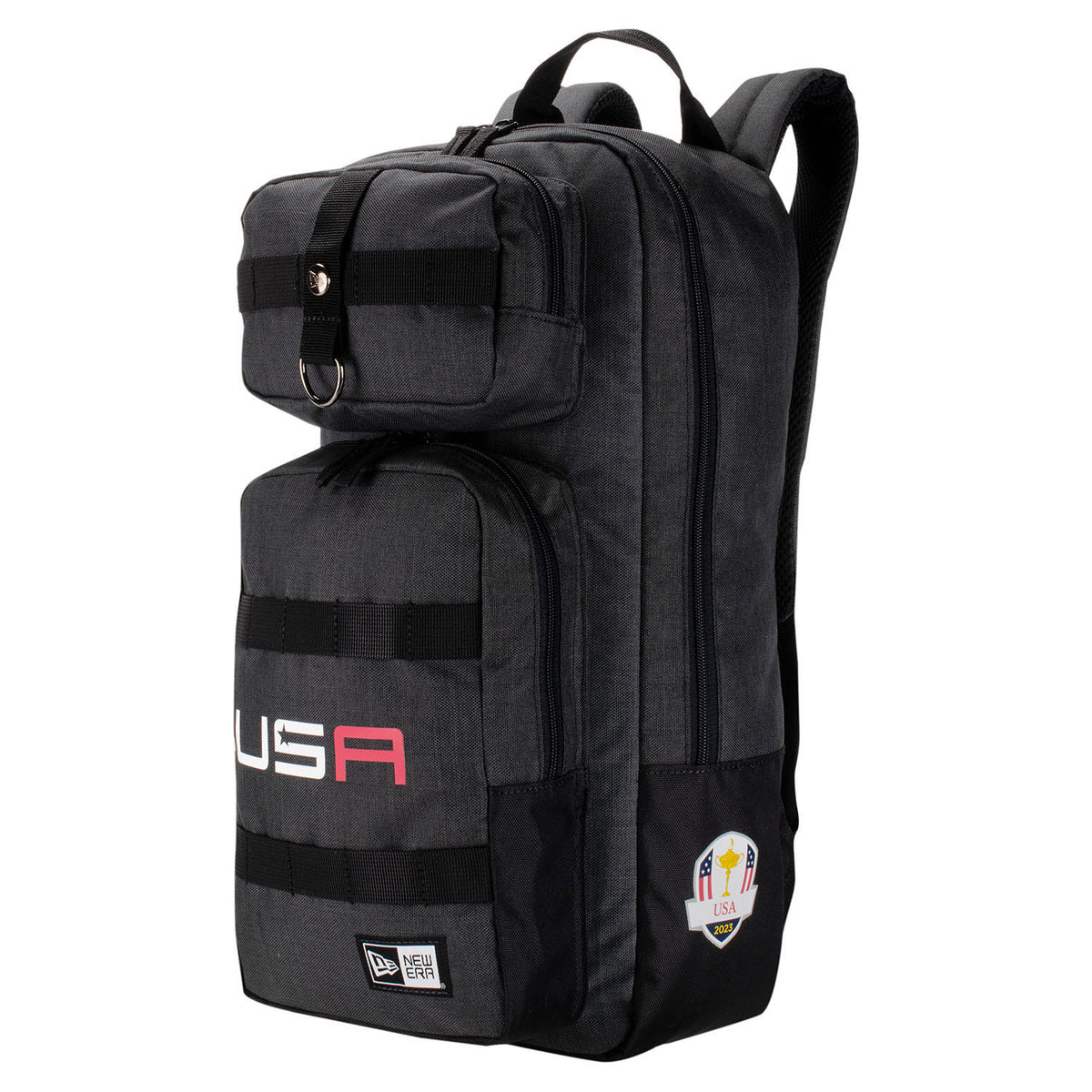 New Era Slimpack Ryder Cup Logo Backpack in Black- Side View
