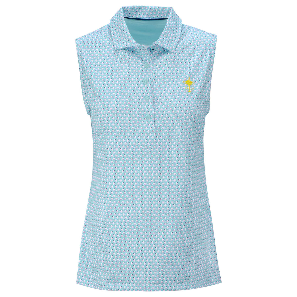 Peter Millar Women&#39;s Perfect Fit Performance Sleeveless Polo in Blue- Front View