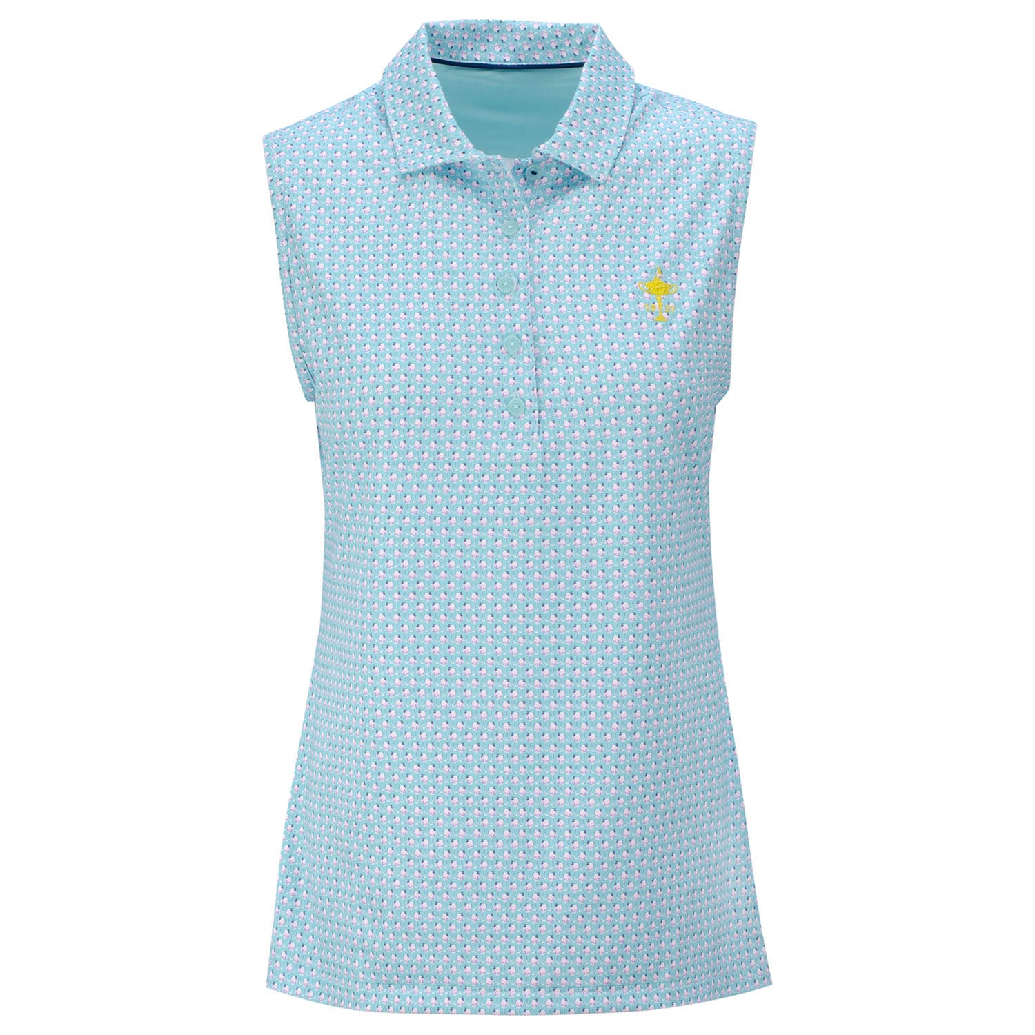 Peter Millar Women's Perfect Fit Performance Sleeveless Polo in Blue- Front View