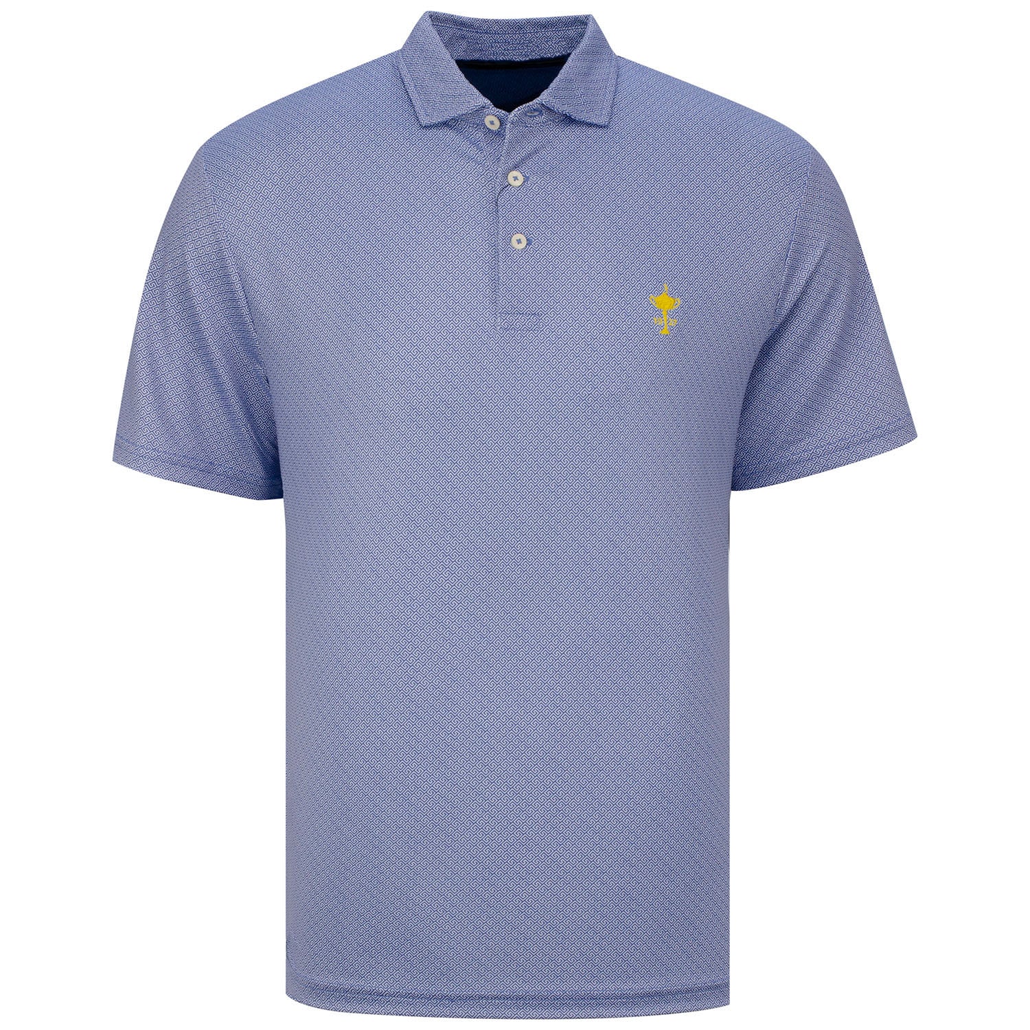 Ralph Lauren Printed Lightweight Airflow Jersey Polo in Blue- Front View'