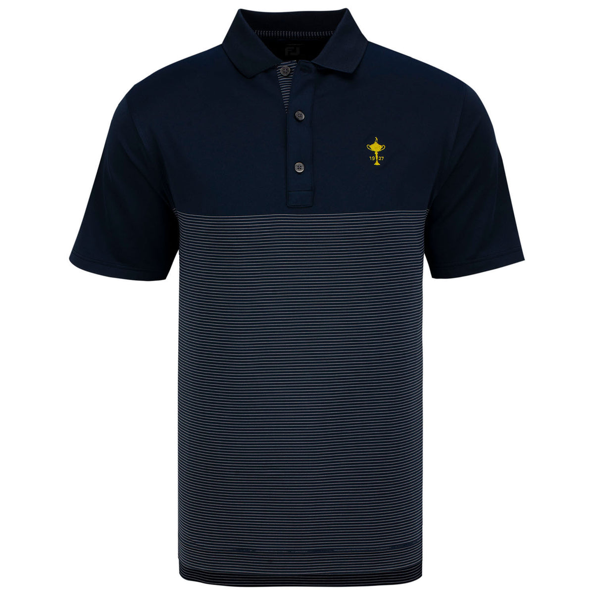 FootJoy Engineered Pin Stripe Polo in Navy- Front View