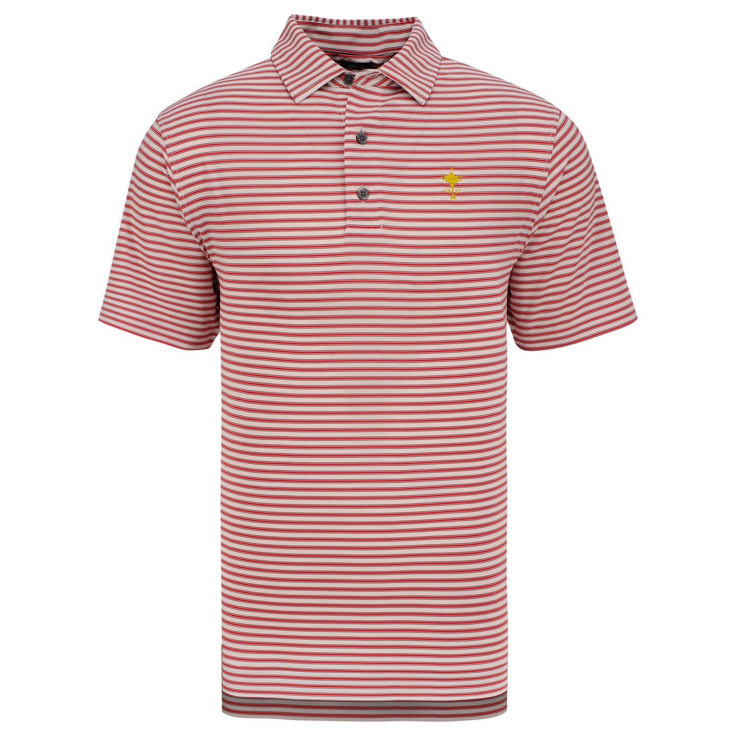 FootJoy Stretch Pinstripe Polo in Red and White- Front View
